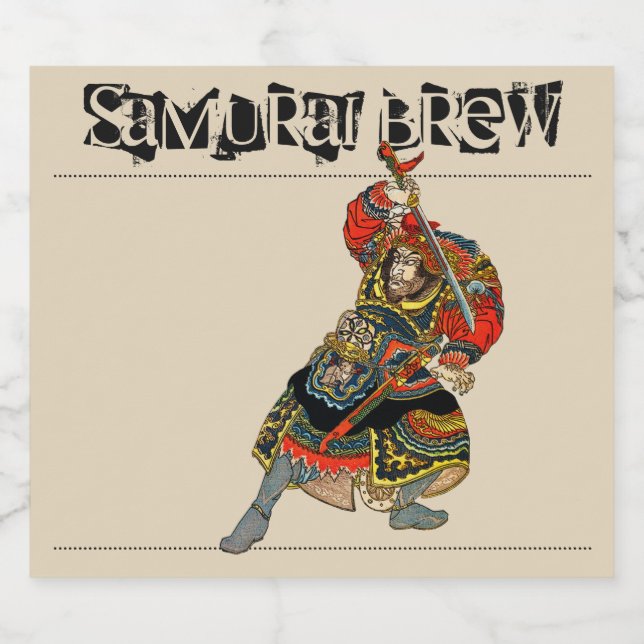 Samurai Brew Beer Flasche Etikett (Einzelnes Label)