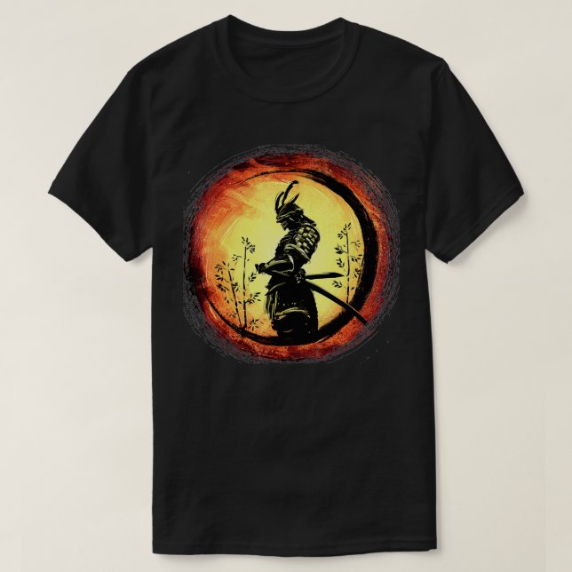 Samurai Bushido Japan Warrior japanische Retro Art T-Shirt (Design vorne)