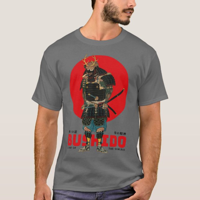Samurai BUSHIDO Japanese Warrior T-Shirt (Vorderseite)
