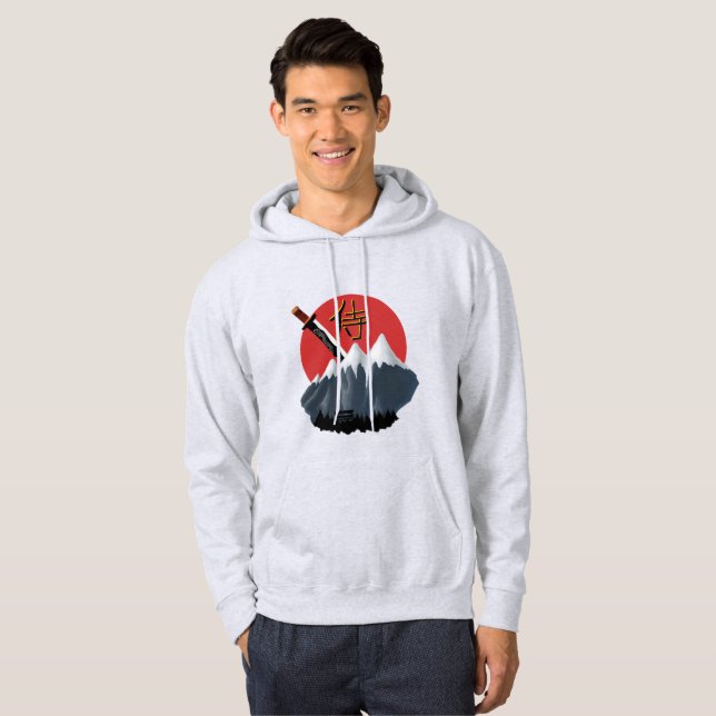 Samurai Bushido Sweatshirt - Katana & Sun Japanese (Vorne ganz)