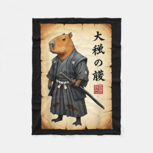 Samurai Capybara Japanische Kunst Vintage Grafik L Fleecedecke