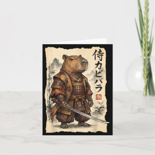 Samurai Capybara Japanische Kunst Vintage Grafik L Karte