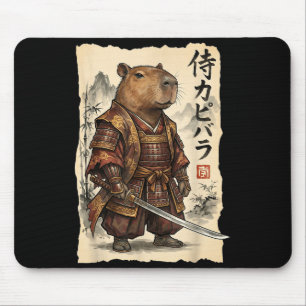 Samurai Capybara Japanische Kunst Vintage Grafik L Mousepad