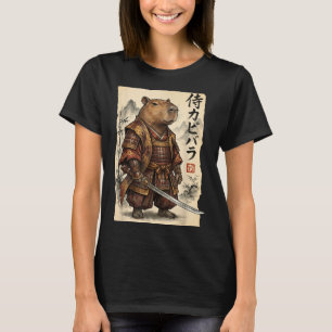Samurai Capybara Japanische Kunst Vintage Grafik L T-Shirt