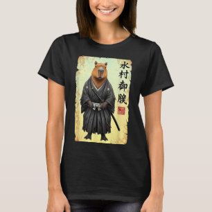 Samurai Capybara Japanische Kunst Vintage Grafik L T-Shirt