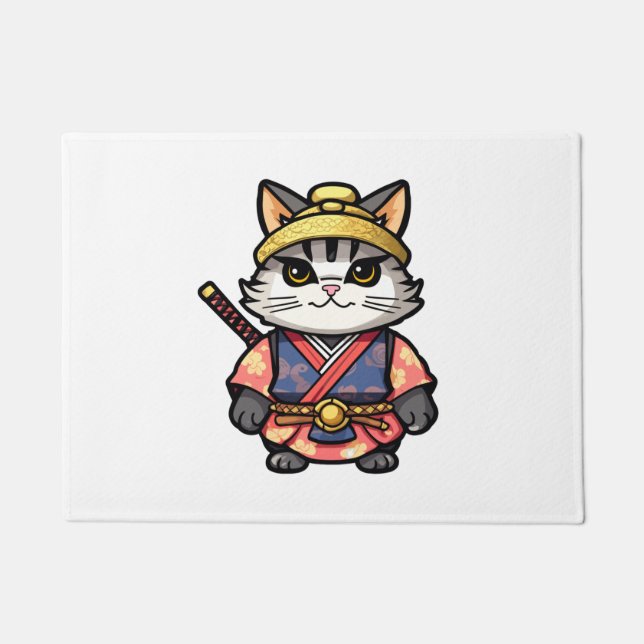 Samurai cat #13 fußmatte (Vorderseite)