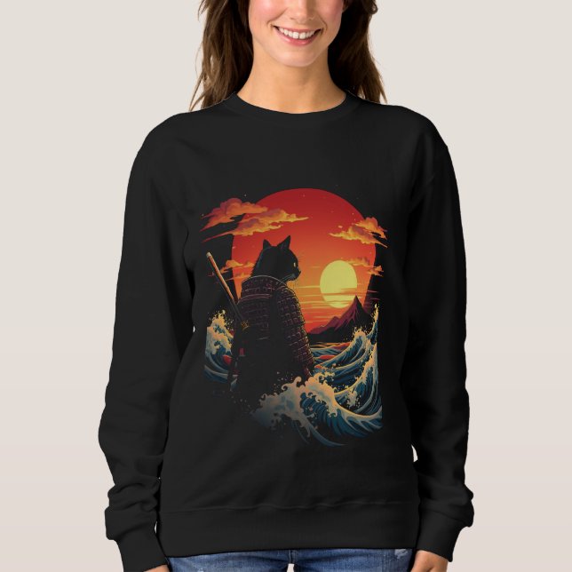 Samurai Cat 1 Sweatshirt (Vorderseite)