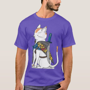 Samurai Cat Funny Ninja Design für Katzenbesitzer T-Shirt