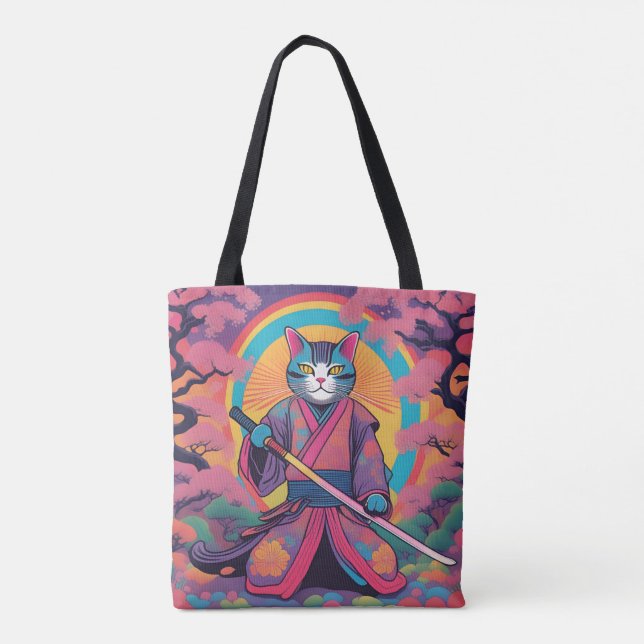 Samurai Cat Holing a Katana Design (Rückseite)