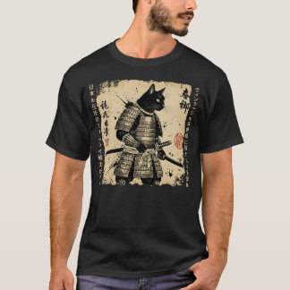 Samurai Cat Japanese cat Warrior anime cat T-Shirt