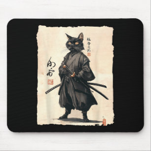 Samurai Cat Japanisch Anime Cat Lover Funny für Mä Mousepad