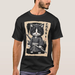 Samurai Cat Japanisch Sumi-E Novelty Kawaii Meme C T-Shirt