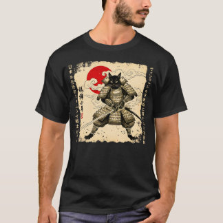 Samurai Cat Japanische Katze Warrior anime Katze J T-Shirt