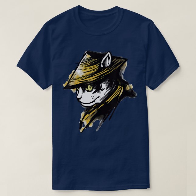Samurai Cat japanische Zeichen (2) T-Shirt (Design vorne)