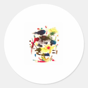 Samurai Cat-Lady Abstrakt Hankamer Artjunkhaus Kun Runder Aufkleber