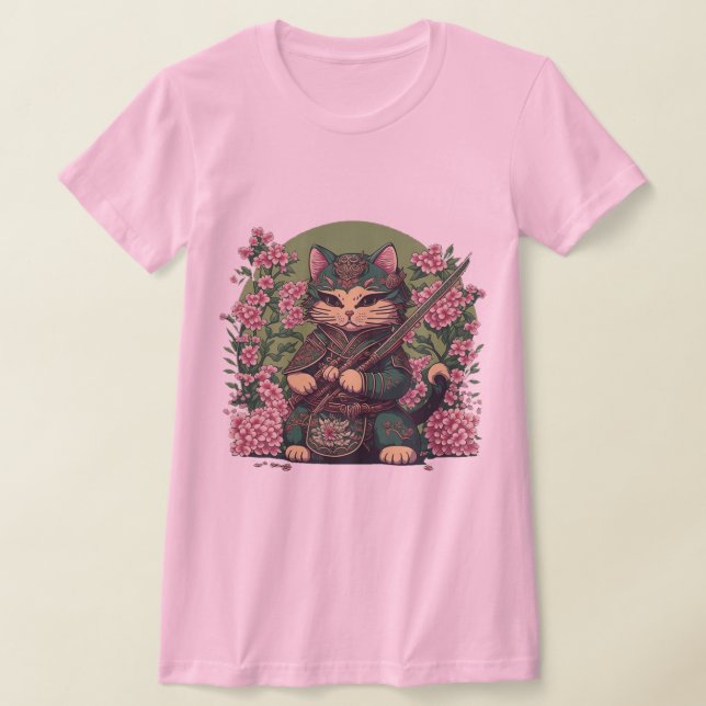 Samurai Cat Niedlich Cat Ninja T-Shirt (Ablage )