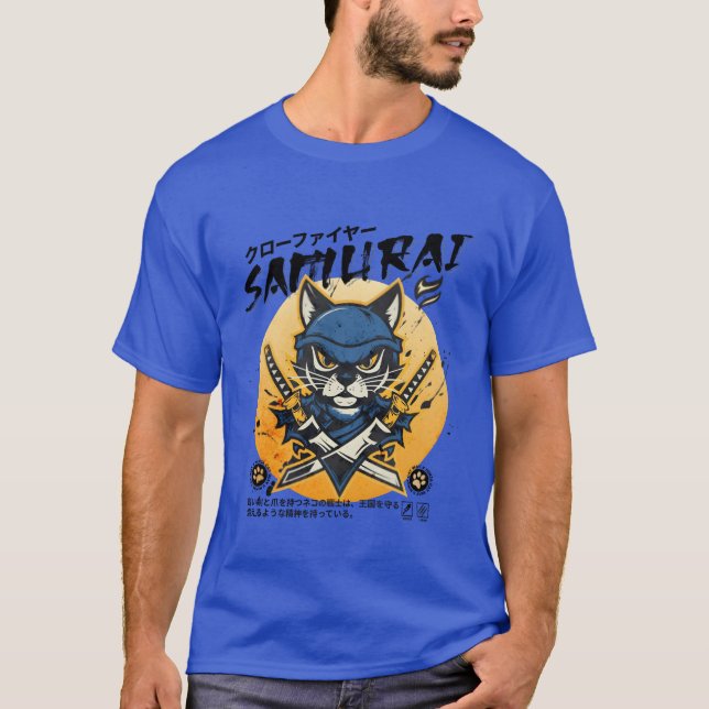 Samurai Cat Ninja Cat Cat Assassin Warrior Cat fri T-Shirt (Vorderseite)
