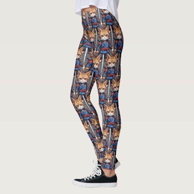 Samurai Cat Pixel Art Leggings (Links)