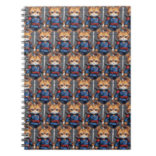 Samurai Cat Pixel Art Notizblock