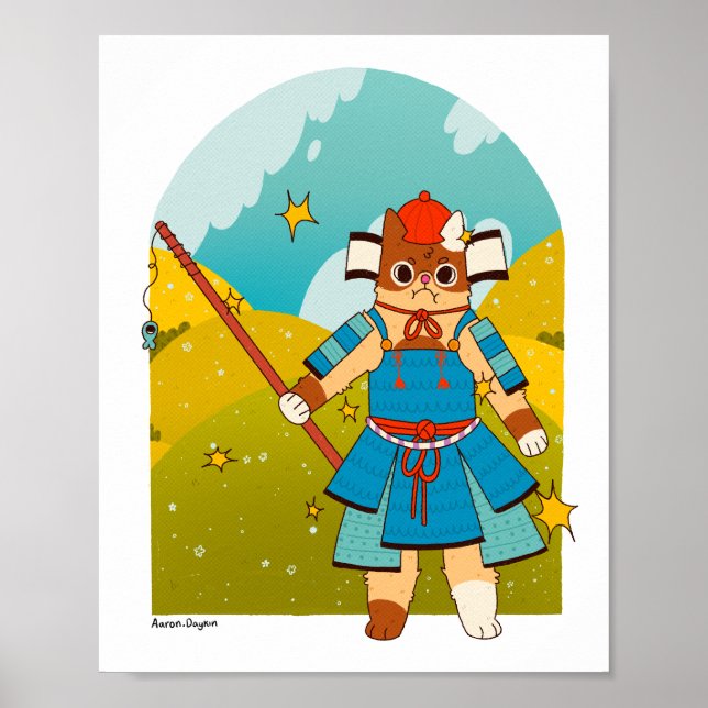 Samurai Cat Poster (Vorne)