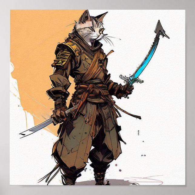 Samurai Cat Poster (Vorne)