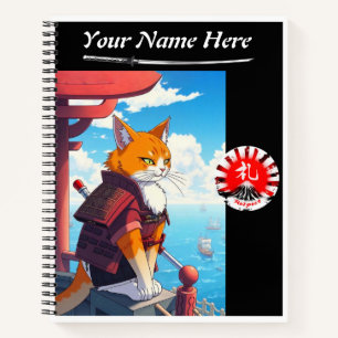 Samurai Cat Respect Spiral Notizbuch