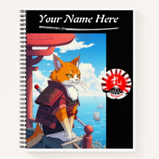 Samurai Cat Respect Spiral Notizbuch