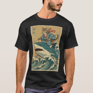 Samurai Cat Riding Hai Japanischer Pullover