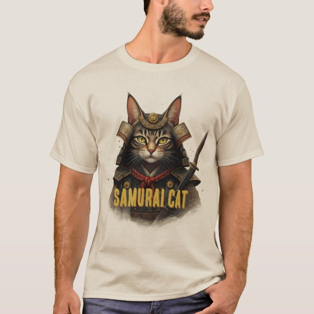 Samurai Cat T-Shirt (Vorderseite)