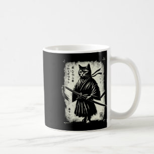 Samurai Cat Ukiyo-e Warrior Art Graphic Sumi-e Cat Kaffeetasse