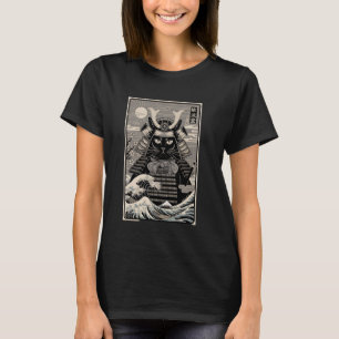 Samurai Cat Vintag Japanisch Ukiyo e Art T-Shirt