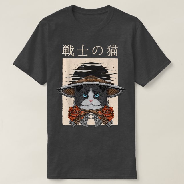 Samurai Cat Warrior T-Shirt (2) (Design vorne)