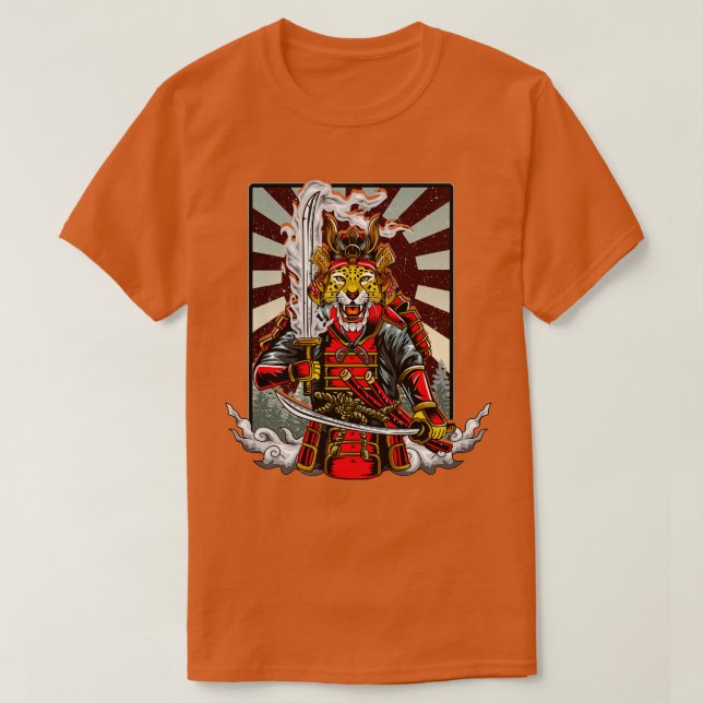 Samurai Cheetah Warrior Japan T-Shirt (Design vorne)