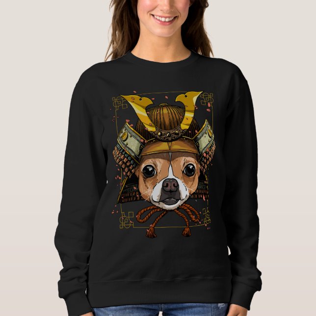 Samurai Chihuahua Dog Warrior Samurai Sweatshirt (Vorderseite)
