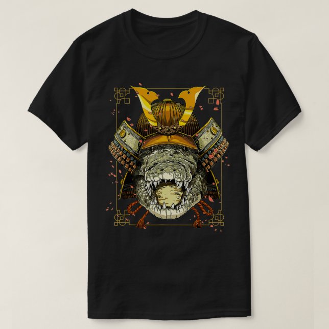 Samurai Crocodile Warrior Samurai Liebe Frauen Män T-Shirt (Design vorne)
