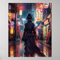 Samurai CyberPunk Modern Nightscape Futuristic