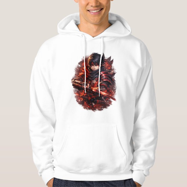 Samurai der Karmesinrotklinge Hoodie (Vorderseite)