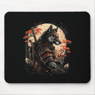 Samurai Dog Japanisch Tattoo Graphic for Men Boys Mousepad