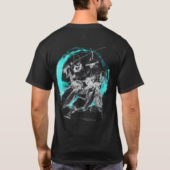 Samurai Duell 3 Dunkelblau T-Shirt (Rückseite)