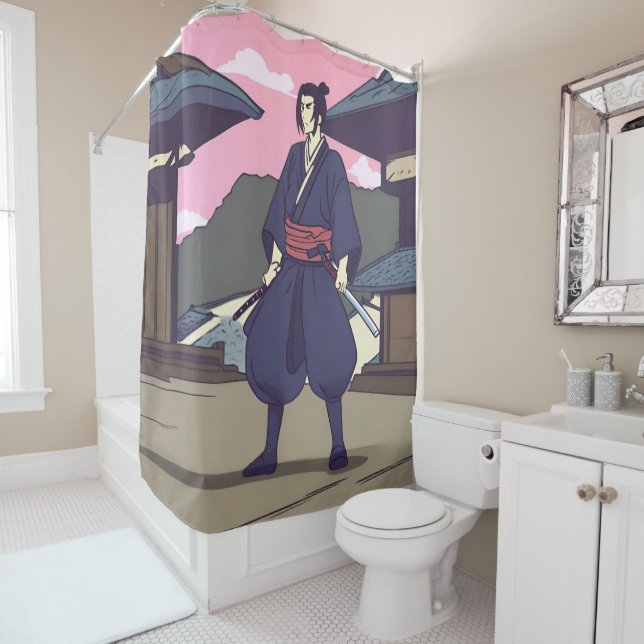 Samurai Duschvorhang (Beispiel)