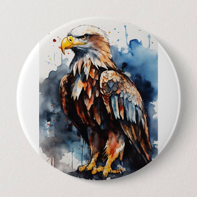 Samurai Eagle: Hyper-Realistische Schlachtfeldszen Button (Vorderseite)