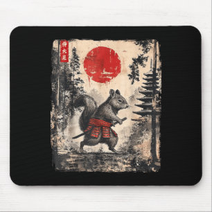 Samurai Eichhörnchen Japanische Vintage Lustige Ge Mousepad