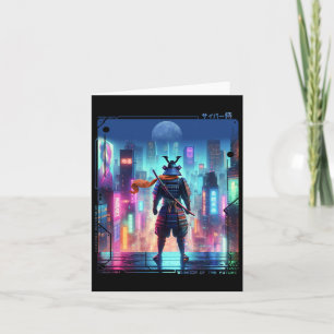 Samurai Electric Pole in Japanisch Retro Cyberpunk Karte