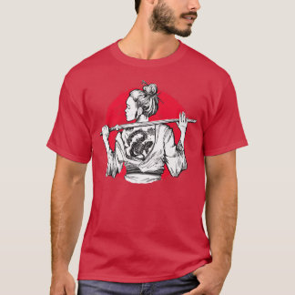 Samurai Frau mit zurück Tattoo Japanisch Premium T-Shirt