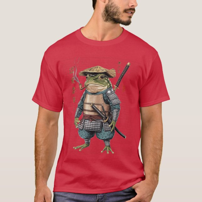Samurai Frog Ninja Aesthetic Japanese Katanaokyo g T-Shirt (Vorderseite)