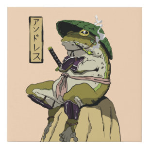 Samurai Frog Poster Imitate Canvas Print Acryl Pri Künstlicher Leinwanddruck