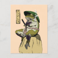 Samurai Frog Poster Imitate Canvas Print Acryl Pri