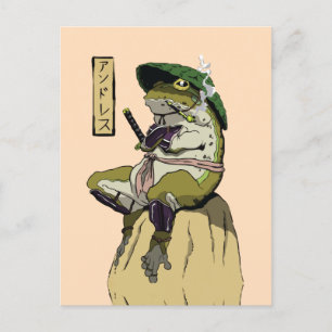 Samurai Frog Poster Imitate Canvas Print Acryl Pri Postkarte