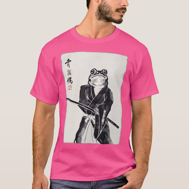 Samurai Frog Ukiyo-E Warrior Art Frog Art T-Shirt (Vorderseite)
