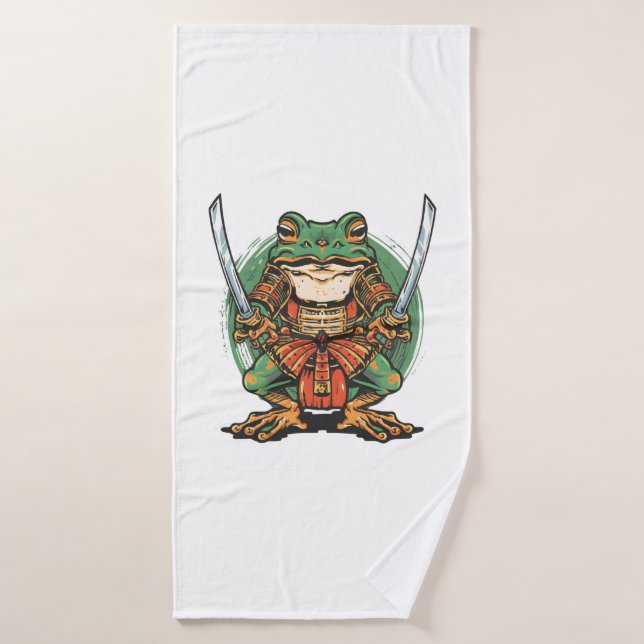  Samurai frog warrior  Badehandtuch (Badehandtuch)